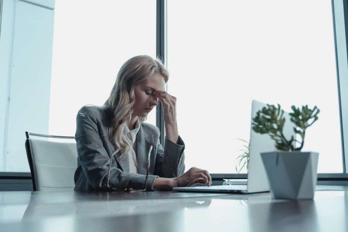 woman feels stressed